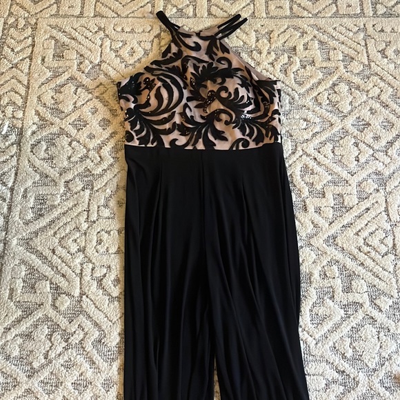 Black and Tan Elegant Jumpsuit - Picture 2 of 10
